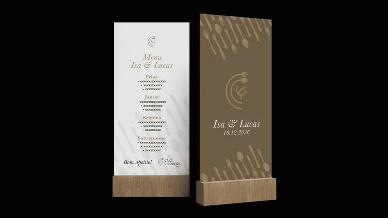 Menus personalizados de casamento