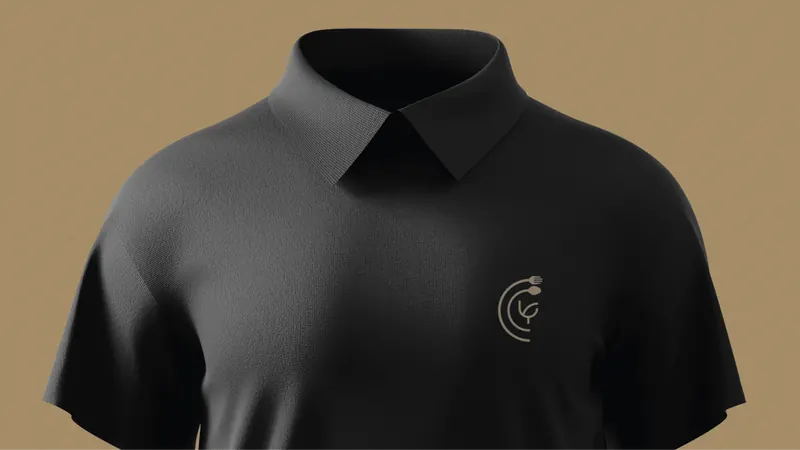 Camisa polo preta com o símbolo bordado