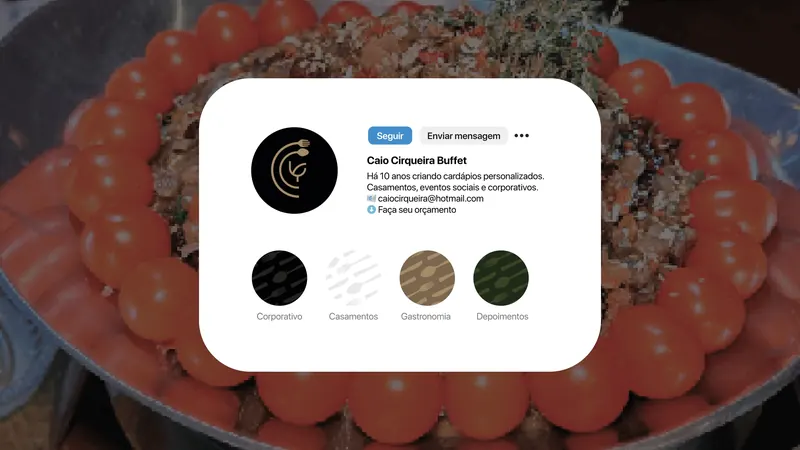 Perfil de Instagram do Caio Cirqueira Buffet