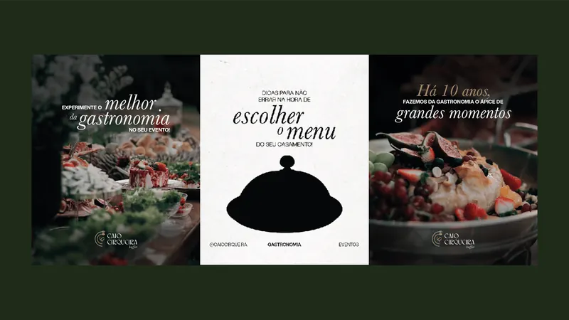 Posts para redes sociais do Caio Cirqueira Buffet